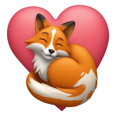 Heart with fox inside sticker