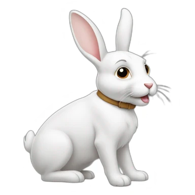 Un lapin sur un chien sticker