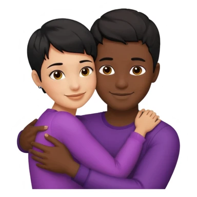 Hot latino man hugging girl black hair pixie cut sticker