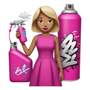 emoji della madonna vestita di fucsia con una bomboletta spray per fare i grafiti
 sticker