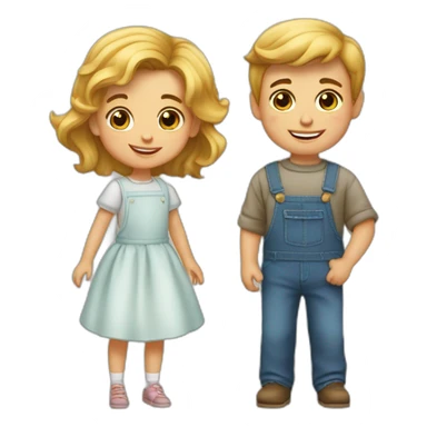 Petite fille et son frère jumeau sticker