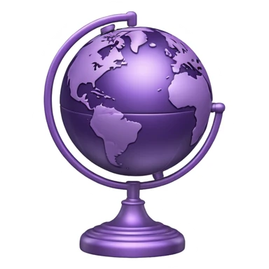 Realistic globe on a stand in muted purple tones sticker