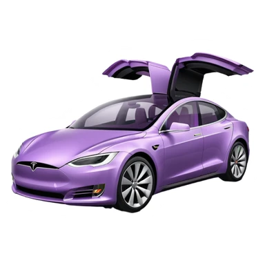 Light purple tesla side profile for ICS files and messages  sticker