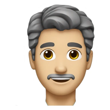 plastic surgeon white male black hair, no glasses, gray stubble on face sticker