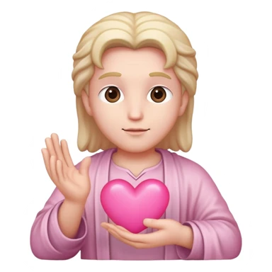 God with a pink heart in his hands sticker