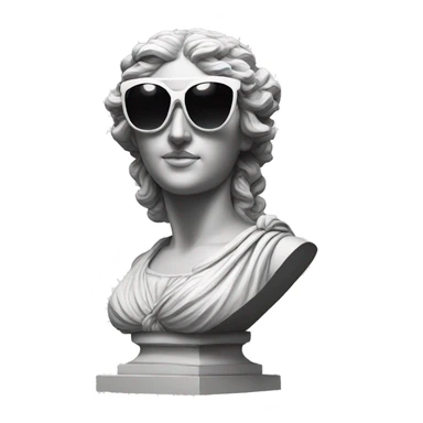 greek goddess sculpture wearing sunglasses sticker