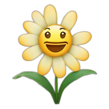 Flower with face in the middle sticker