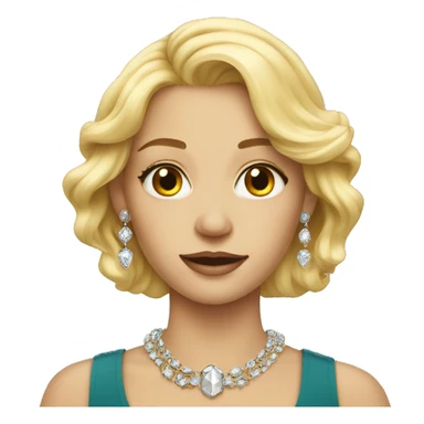blonde girl portrait with jewelry sticker