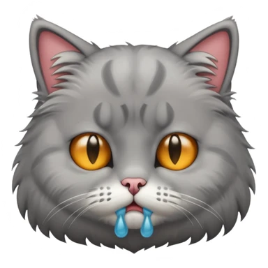 a portrait of crying cat sticker