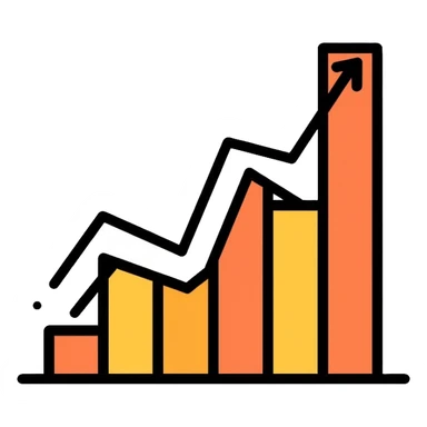 business chart with upward trend sticker