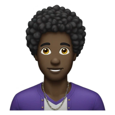 black afro guy with earrings sticker