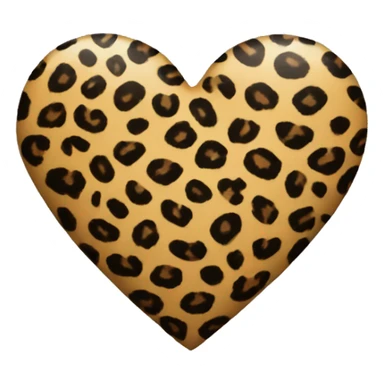 Leopard print heart sticker