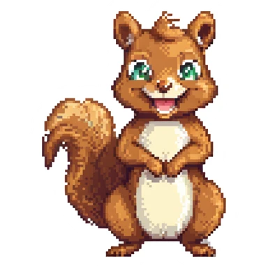 very happy squirrel sticker