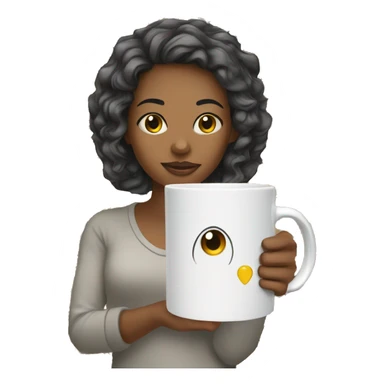 Girl with mena mug sticker