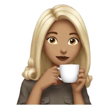 Aesthetic girl drinking coffee sticker