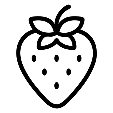 minimalist red strawberry, simple shapes, transparent background sticker