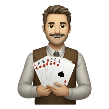 Chuky con cartas de baraja sticker