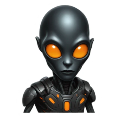 alien black with orange details sticker