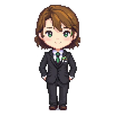 simple chibi office manager in formal attire sticker