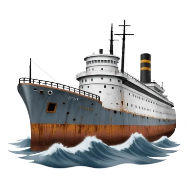 the Edmund Fitzgerald ship on water sticker