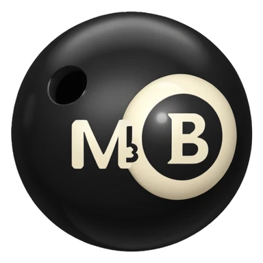 Black pull Ball with MB written on it. Nothing else no holes or anything. sticker