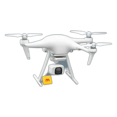 Drone with a letter M sticker