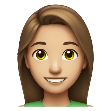 smiling girl portrait with brown hair and green eyes  sticker