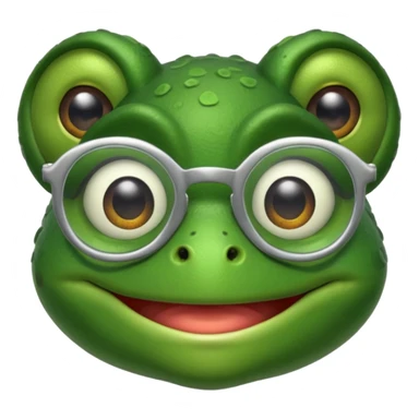 kid frog with eye glass sticker