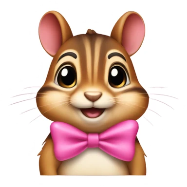 Chipmunk with pink bow sticker
