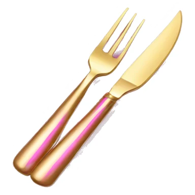  pink gold knife and fork  sticker