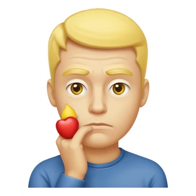 thinking face emoji, yellow face, hand on chin, raised eyebrow sticker