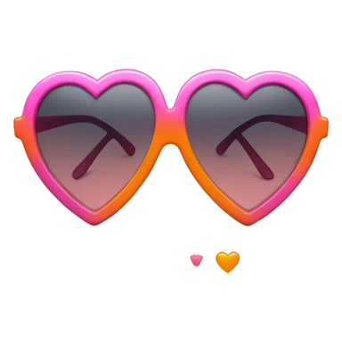 Pink and orange heart sunglasses  sticker