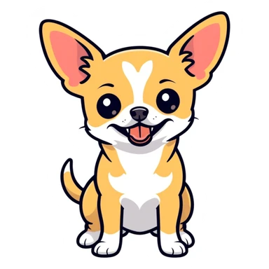Chihuahua with tongue hanging out side of mouth sticker