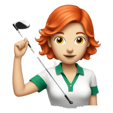 Red hair lady golf  sticker