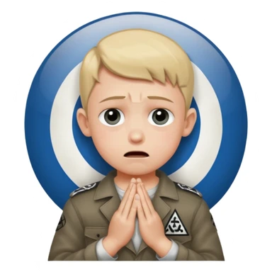 budda crying while praying with floating nazi illuminati eye of raw around him while saying boy with an israel symble on his hand sticker