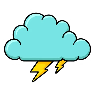 thunderstorm, watercolor art style sticker
