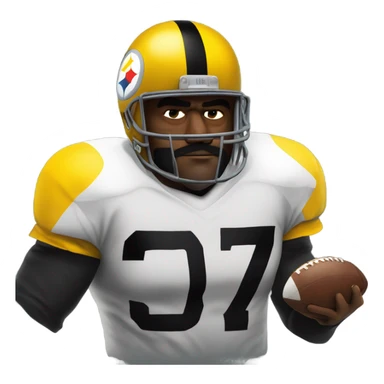 Mean Joe green Pittsburgh Steelers player in uniform and helmet with black cape lokikg scary sticker