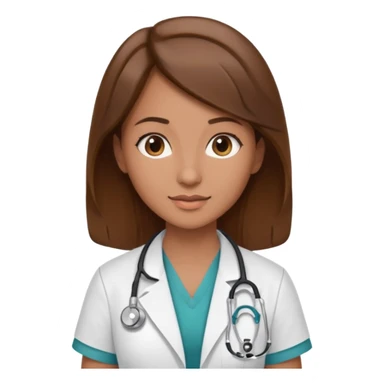 female doctor and ultrasound technician brown hair on technician sticker