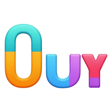 colorful letters UYI in bold font sticker