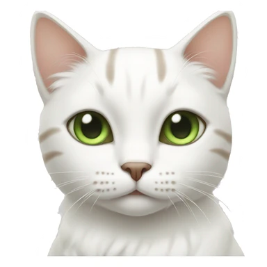 White cat with brown stripes and green eyes sticker