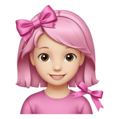 little girl with ribbon hairclip sticker