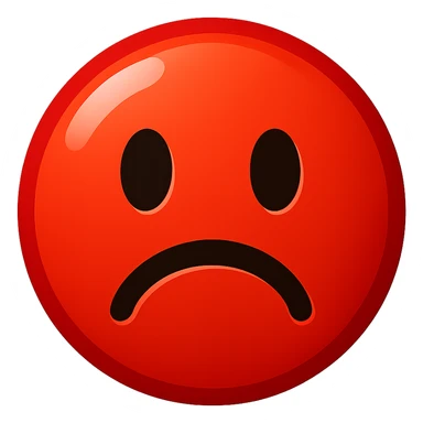 red emoji, shiny and bold, no background sticker