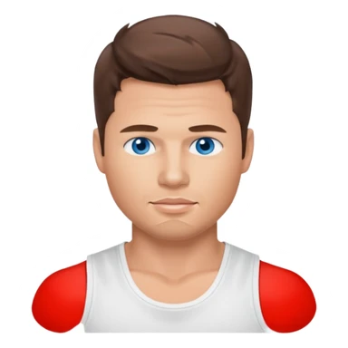 Nick Lachey blue eyes, brown hair, white tank top sticker