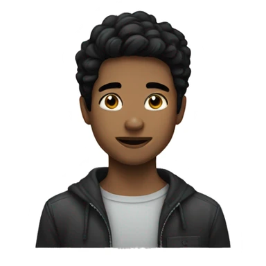 a boy with a black hair without wearing a black mask  sticker