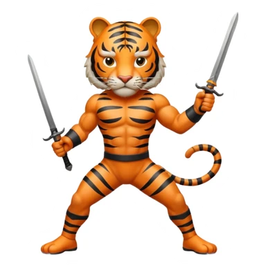 Tiger animal fencing sword  sticker
