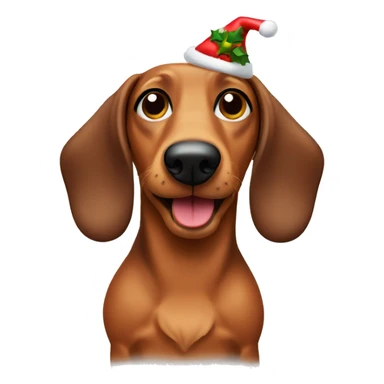 Wiener dog Christmas sticker