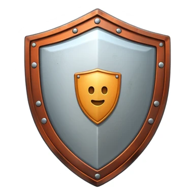 generate a realistic rust-clear steel shield sticker