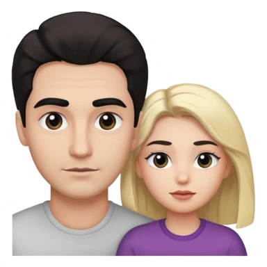 مرد و زنی چشم و ابرو و موی مشکی که عاشق هم هستن و یک بچه دارند  sticker