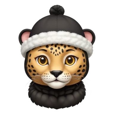 A black jaguar wearing a baby hat sticker