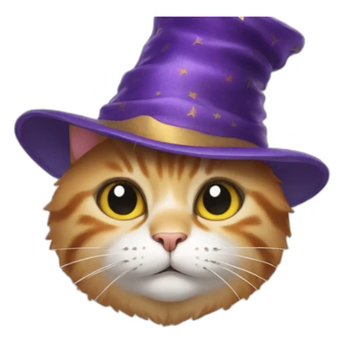cat in a magic hat sticker